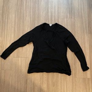 Splendid key hole wrap long sleeve top size S